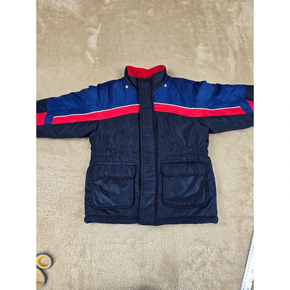 OshKosh B'gosh Kids Jacket Blue Red Color Block Puffer‎ Size M 5-6